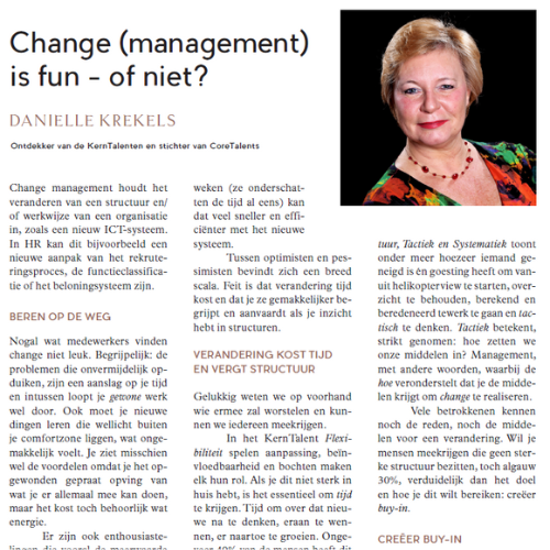 Interview met Danielle Krekels in ZigZagHR omtrent changemanagement