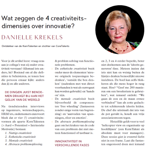 Interview met Danielle Krekels in ZigZagHR omtrent innovatie